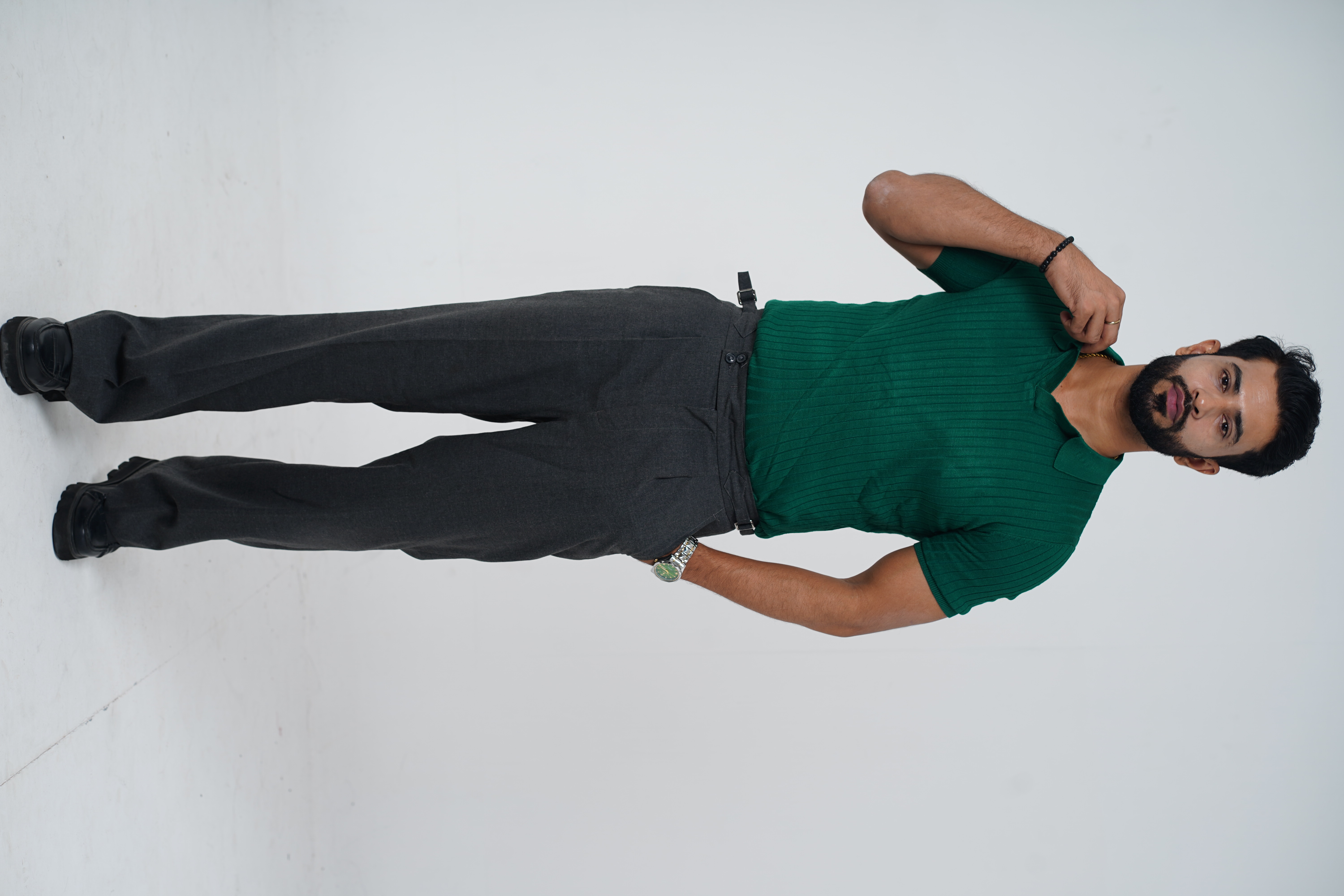 Bottle Green Knitted Polo